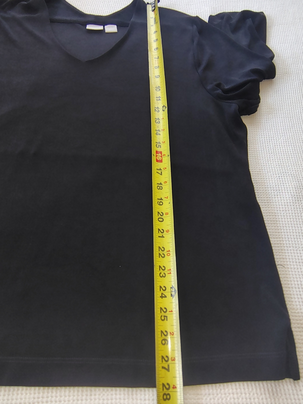 Chico's Black V-Neck Long Sleeve Tunic Top Size 4 (20 - 22) - Picture 4 of 10